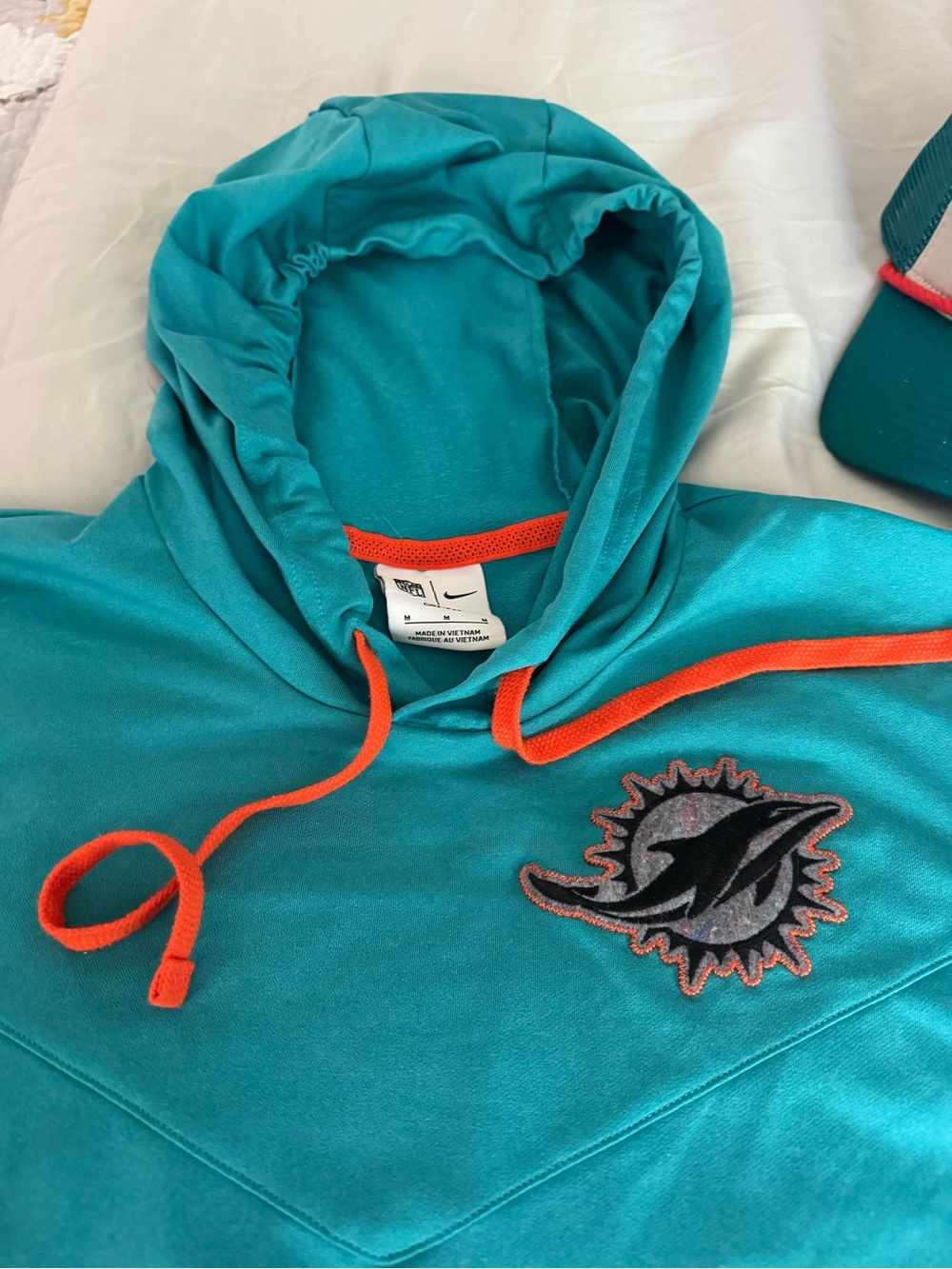 NFL Miami Dolphins Nike Dri-Fit Hoodie Size Medium & New Era 9Forty Snapback Cap - Picture 3 of 14